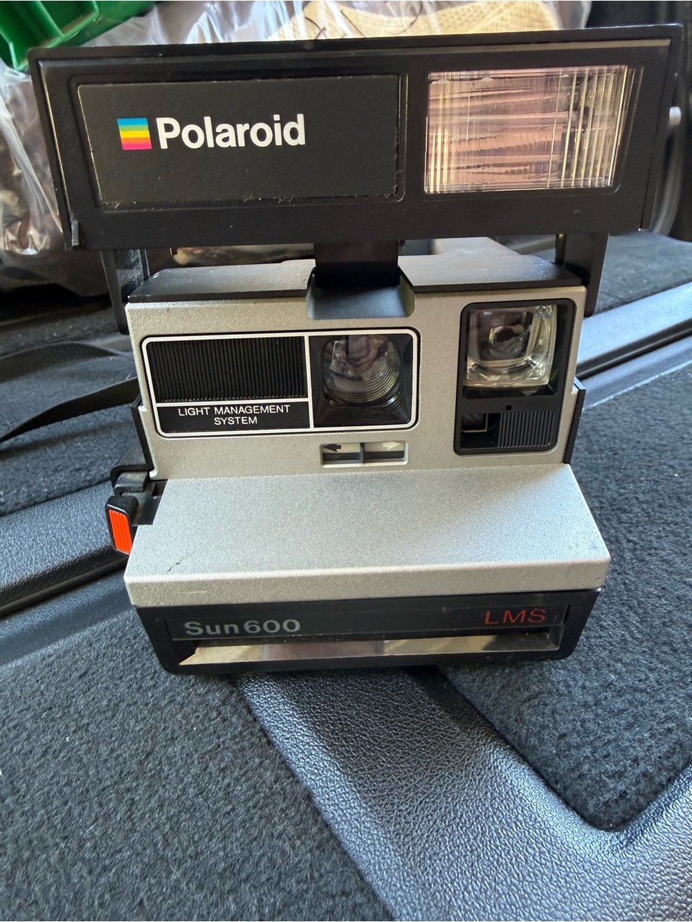 Polaroid Sun 600 LMS Instant Camera - Silver & Black